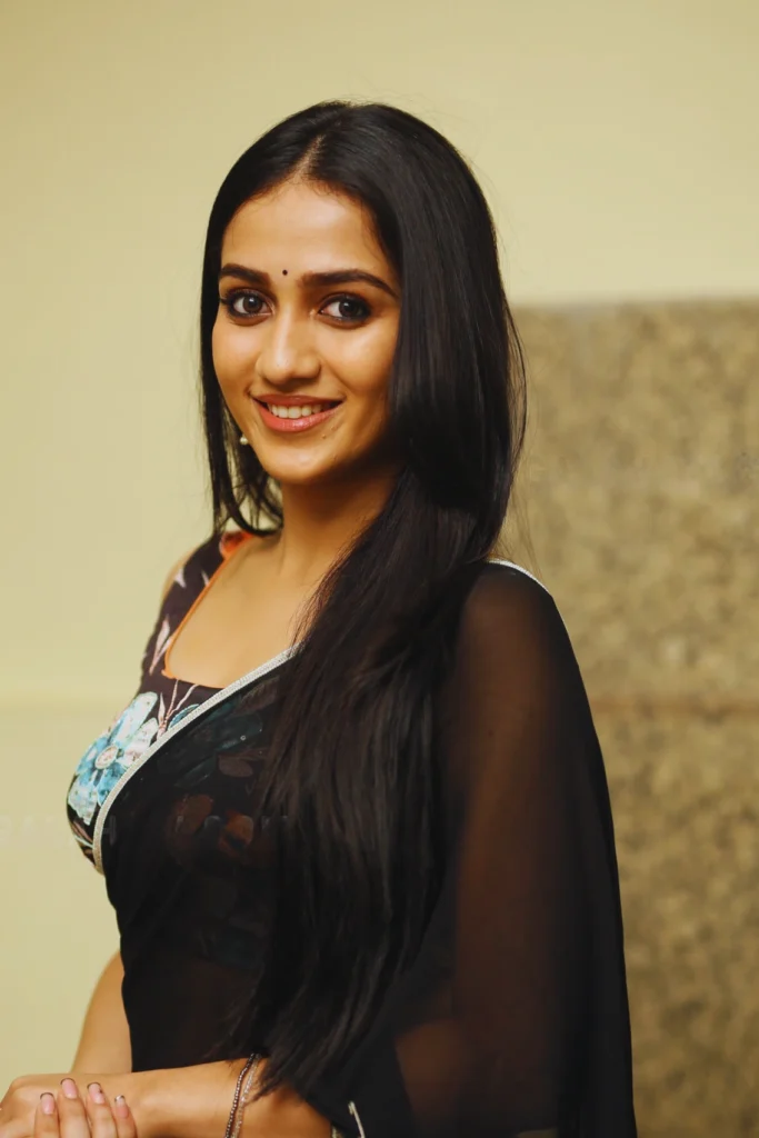 Ragalahari Actress Sakshi Mhadolkar stills in black saree