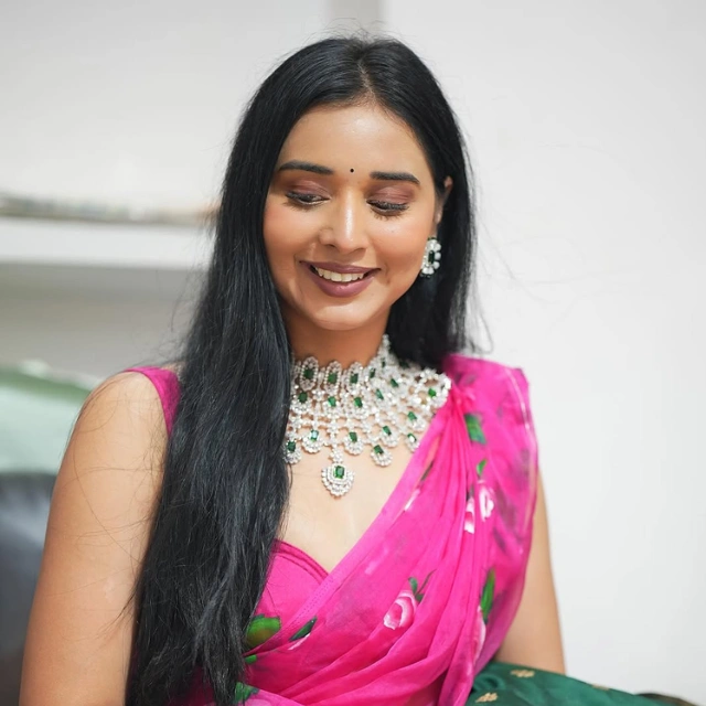 Tanya Mittal Pink Saree