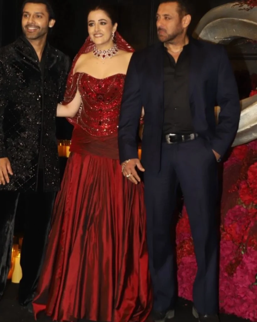 Salman Khan arrives at newlyweds Nupur Sanon and Stebin Ben wedding reception