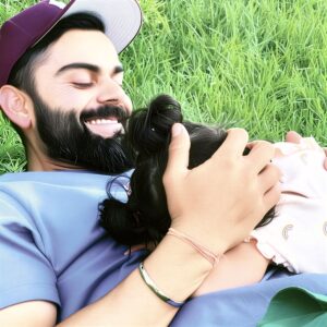 Vamika Kohli and Virat Kohli