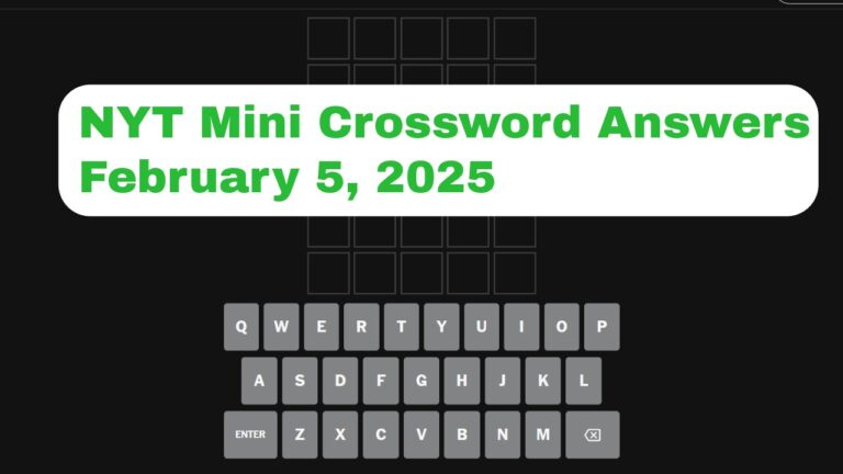 NYT Mini Crossword Answer Today
