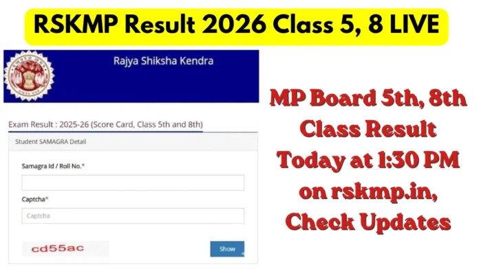 RSKMP Result 2026 Class 5, 8 LIVE
