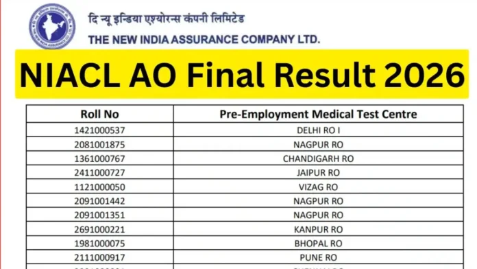NIACL AO Final Result 2026