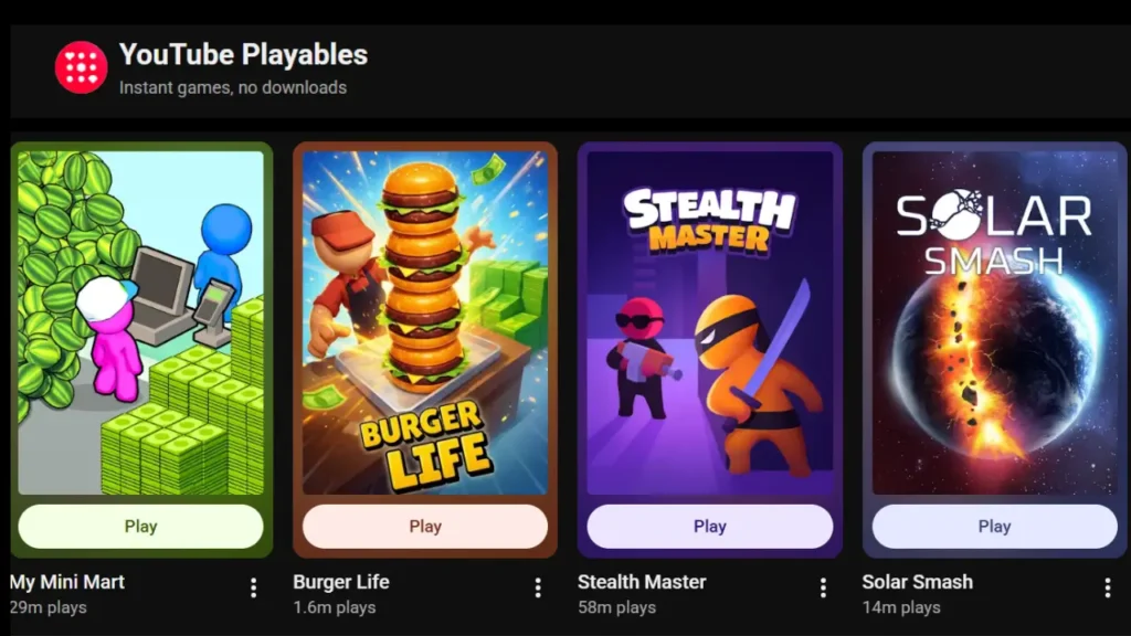 YouTube Playables