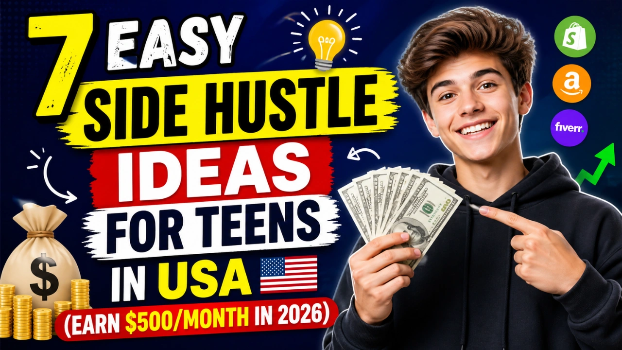 7 Easy Side Hustle Ideas for Teens in USA (Earn $500/Month in 2026)